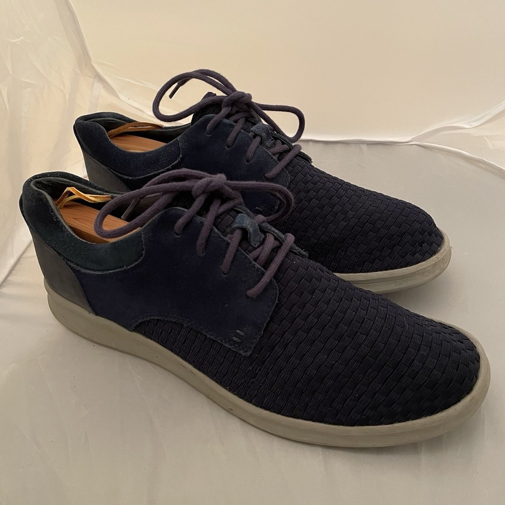 UGG Men's Hepner Woven Oxford Sneakers Blue Suede Woven Lace Up 1010730 Sz 13